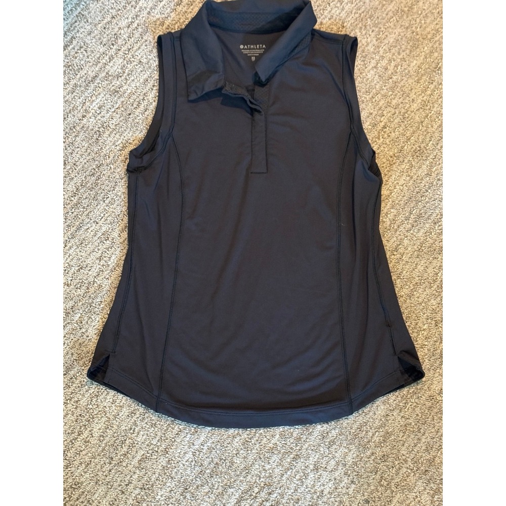 Athleta women's polo‎ shirt excellent condition size XS black